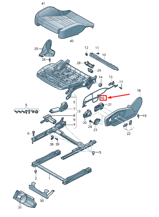 NEW AUDI Q7 4M FRONT LEFT SEAT FRAME TRIM PANEL BRACKET 4M8882633 ORIGINAL