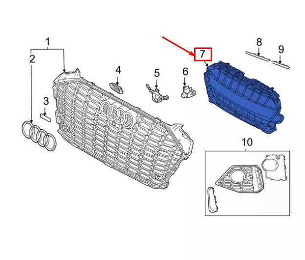 NEW AUDI A5 SPORTBACK F5 FRONT GRILLE CLOSING ELEMENT 8W6807233B ORIGINAL