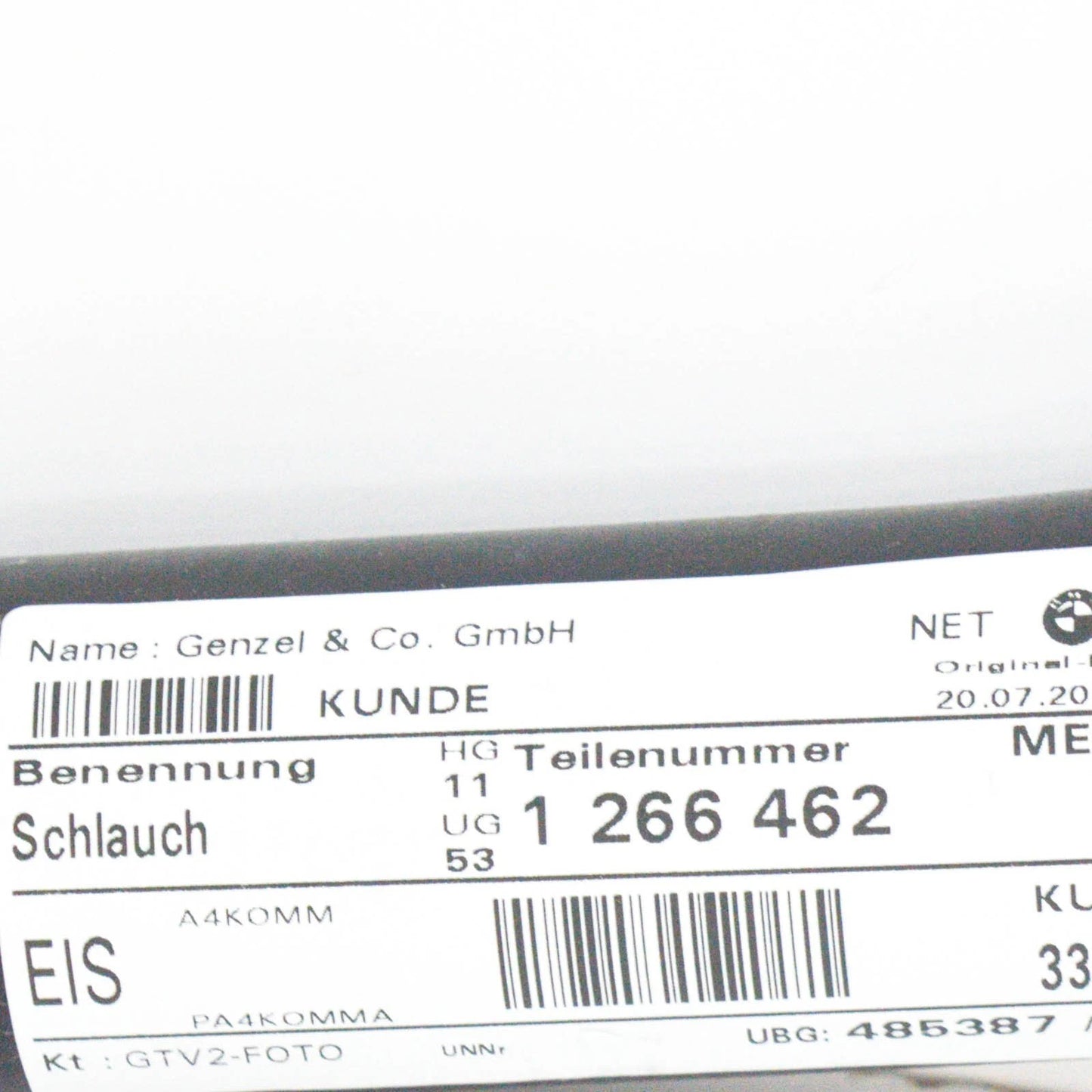 NEW BMW 6 E24 RADIATOR LOWER HOSE 11531266462 ORIGINAL