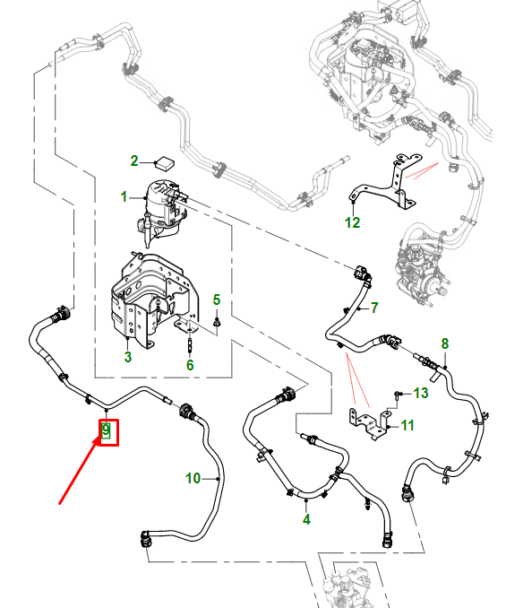 new jaguar e-pace x540 fuel return pipe j9c26411 original