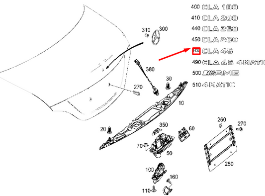 new mercedes-benz cla c117 amg rear model plate a1178170015 original