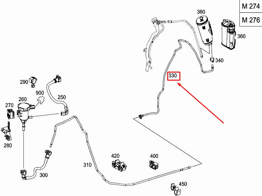 NEW MERCEDES-BENZ C COUPE C205 PURGE LINE A2054701900 ORIGINAL