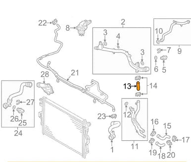 NEW AUDI A6 C7 COOLANT HOSE 06E121058F ORIGINAL