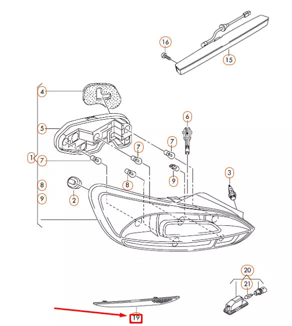 NEW VW SCIROCCO MK3 REAR RIGHT BUMPER REFLECTOR 1K8945106