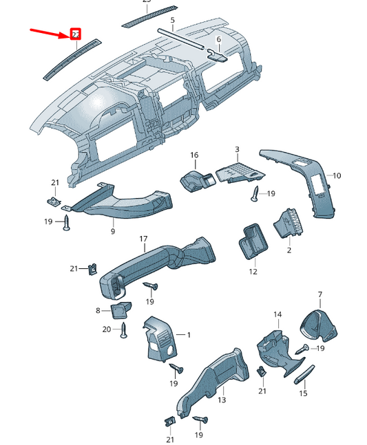 NEW VW CRAFTER 2F MK1 LEFT PANEL WINDSCREEN DEFROSTER VENT 2E0819635A ORIGINAL