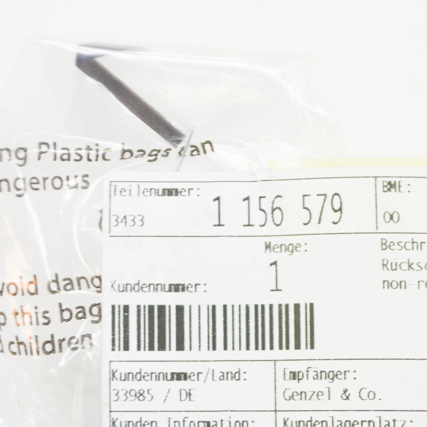 NEW BMW 3 E30 BRAKE MASTER CYLINDER NON RETURN VALVE 34331156579 1156579