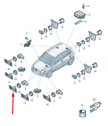 NEW VOLKSWAGEN TIGUAN 5N PARKING DISTANCE SENSOR HOLDER 5N0919493E ORIGINAL