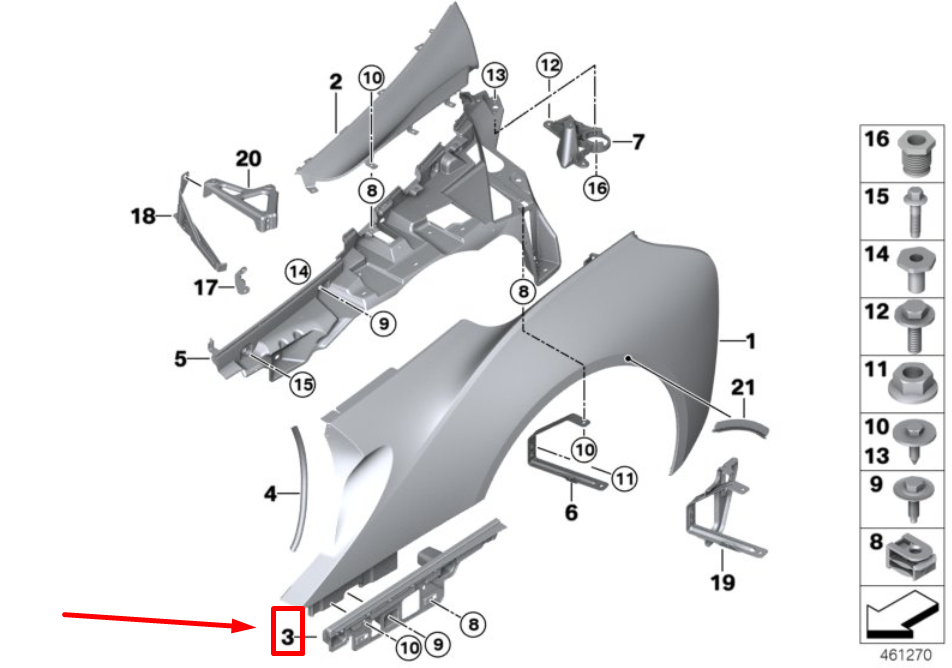 new bmw i8 i12 rear left sill retaining strip 51777351137 7351137 original