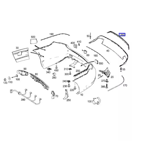 NEW MB E C207 AMG REAR BUMPER CHROME TRIM A2078852521 ORIGINAL