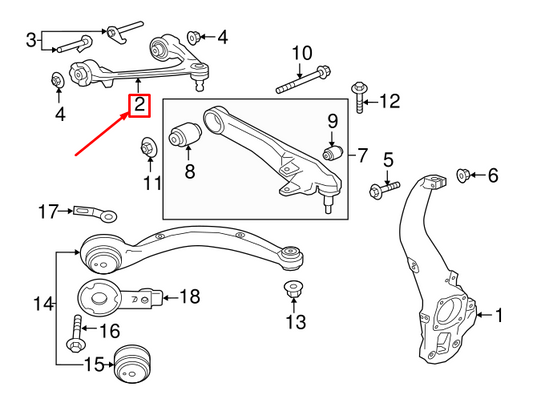 new lr range rover velar l560 front right upper control arm lr117884 original