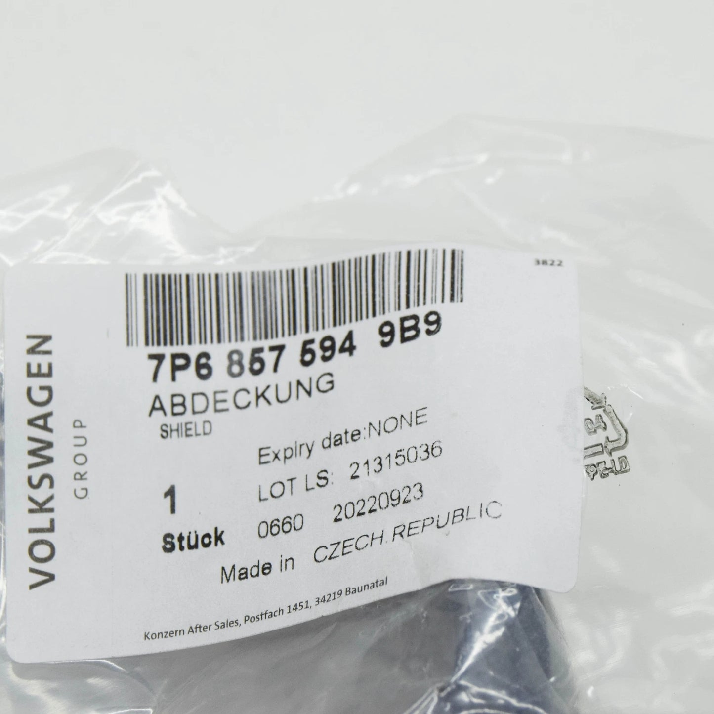 NEW VW TOUAREG 7P MK2 INTERIOR MIRROR CABLE GUIDE COVER 7P68575949B9 ORIGINAL