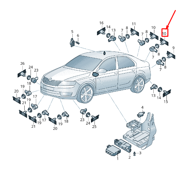 new skoda octavia 5e mk3 rear inner park sensor bracket 5e5919485b original