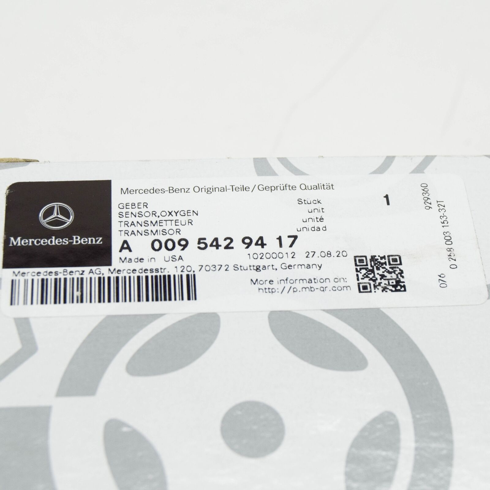 NEW MERCEDES-BENZ SL R129 LAMBDA OXYGEN SENSOR A0095429417 ORIGINAL