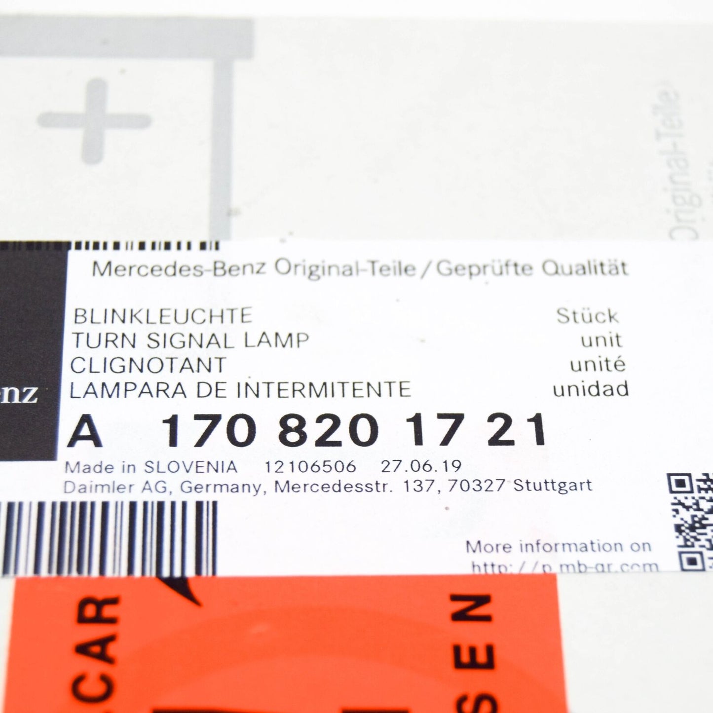 NEW MERCEDES-BENZ W168 A-CLASS LEFT MIRROR INDICATOR BLINKER LAMP A1708201721