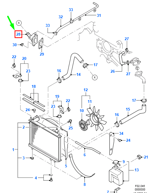 new ford ranger mk2 radiator outlet pipe adaptor 6m34-8548-ab 1454650 original