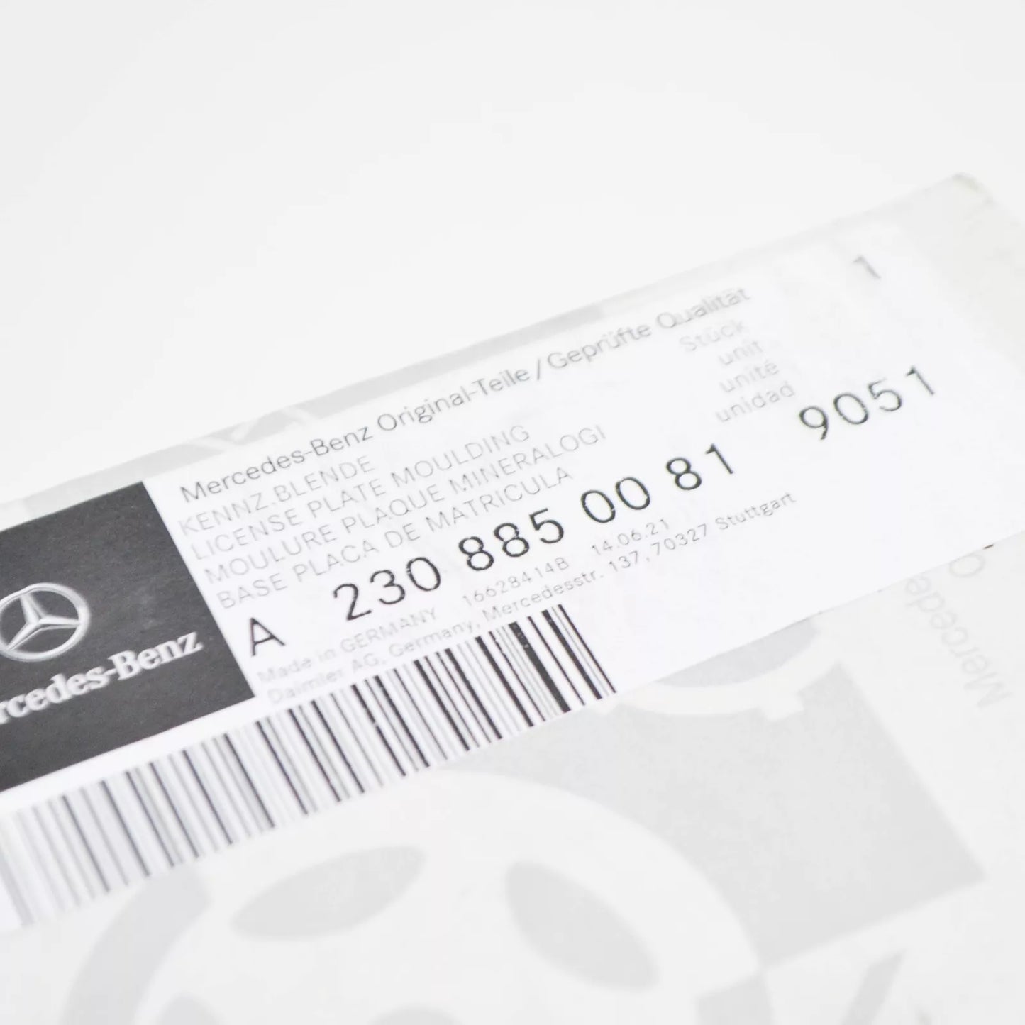 NEW MERCEDES-BENZ SL R230 FRONT LICENSE PLATE HOLDER A23088500819051