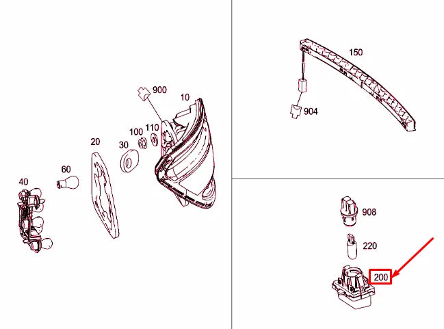 NEW MERCEDES-BENZ C W204 REAR LICENSE PLATE LIGHT A2218200456 ORIGINAL