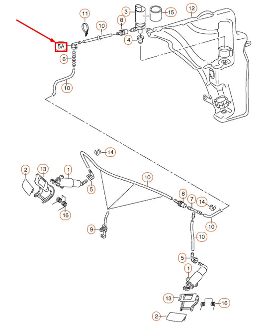 NEW AUDI A4 B8 HEADLIGHT WASHER HOSE CONNECTOR 8K0955665 ORIGINAL