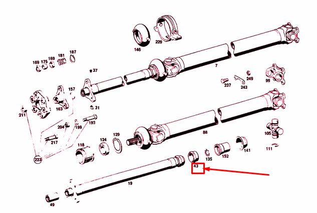 NEW MERCEDES-BENZ S W108 PROPELLER SHAFT NUT A1104110172 ORIGINAL