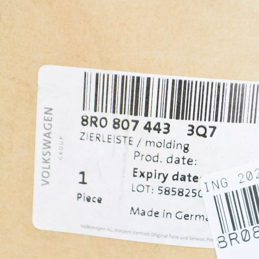 NEW AUDI Q5 8R REAR BUMPER CHROME TRIM 8R08074433Q7 ORIGINAL