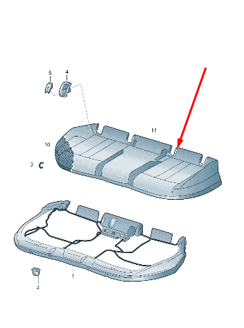 new audi a4 avant b9 rear seat bench base cover 8w0885403dkgl original