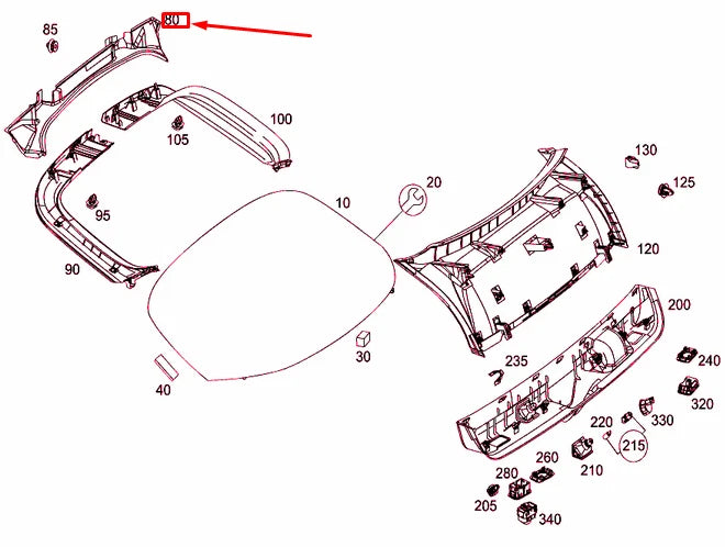 NEW MERCEDES-BENZ GLC COUPE C253 REAR D-PILLAR CENTER COVER A2536913200