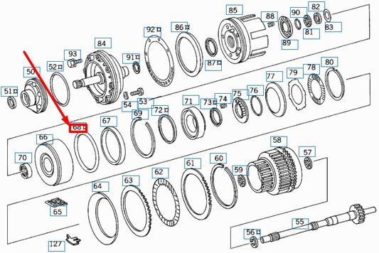 new mb sl r129 interior transmission disk support seal ring a0149978448 original