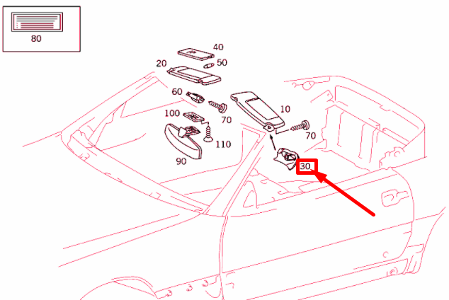 NEW MERCEDES-BENZ SL R129 LEFT SUN VISOR MOUNT CAP A12981105619045 ORIGINAL