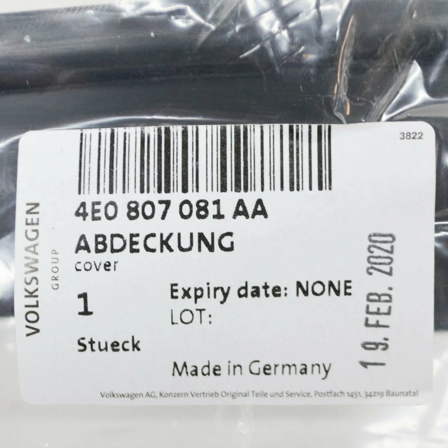 NEW AUDI A8 D3 UPPER CENTRE GRILL SLAM PANEL TRIM COVER 4E0807081AA