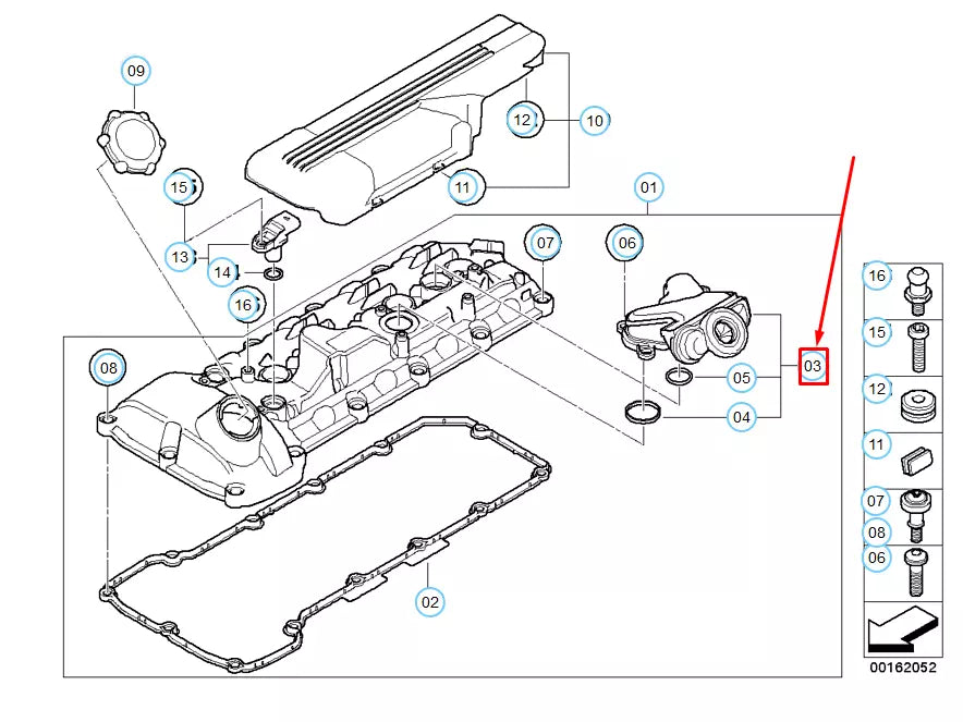 NEW BMW M3 COUPE E92 OIL SEPARATOR CRANKCASE VENTILATION 11157848155 ORIGINAL