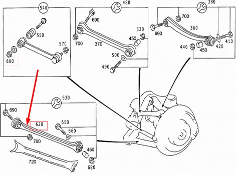 NEW MERCEDES-BENZ C-CLASS W203 REAR SIDE CONTROL ARM A2103503806 ORIGINAL