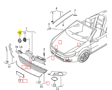 NEW VW GOLF VII MK7 FRONT RADIATOR GRILLE EMBLEM BADGE 5K0853601FULM ORIGINAL