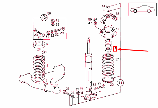 NEW MERCEDES-BENZ SL R129 FRONT STRUT BUMP STOP A1293230744 ORIGINAL