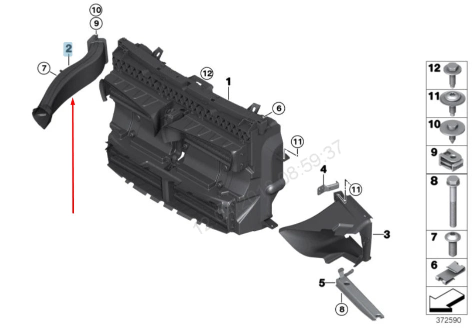 NEW BMW 2 F45 LEFT SIDE BRAKE AIR DUCT 51747302523 7302523 2015 ORIGINAL