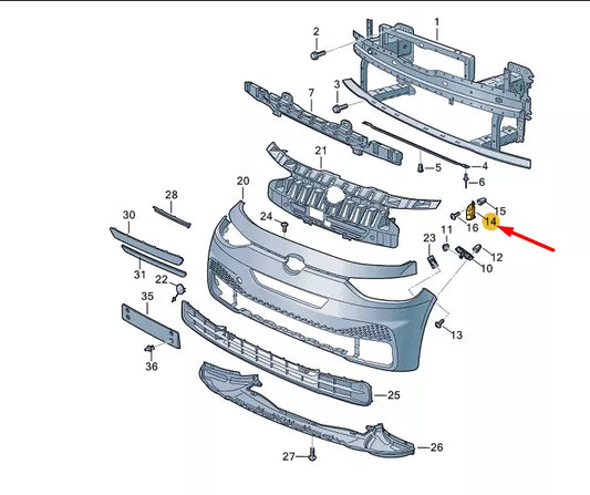 NEW VOLKSWAGEN ID.3 E11 FRONT LEFT BUMPER BRACKET 10A807183A ORIGINAL