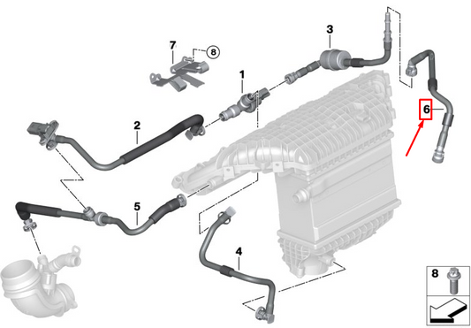 new bmw x3 m f97 fuel tank breather line 13908058621 original