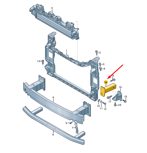 NEW AUDI E-TRON GEN RADIATOR LOCK CARRIER RIGHT SIDE MEMBER 4KE805112A ORIGINAL