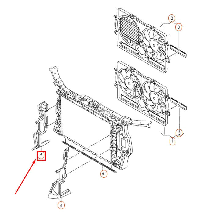 NEW AUDI A5 8T3 RADIATOR RIGHT AIR GUIDE 8T0121284J