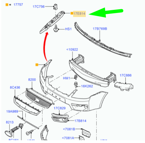 new ford c-max mk1 front right bumper bracket 1346766 3m51-r17d958-ag original