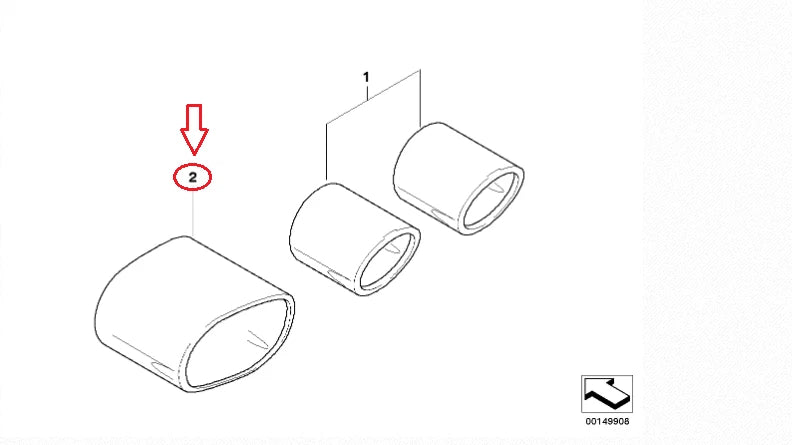 NEW BMW Z4 E85 EXHAUST CHROME AILPIPE TIP COVER TRIM 82120405099 ORIGINAL