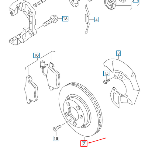 new vw transporter t6 front brake disc 7e0615301d original