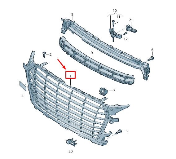 NEW AUDI TT FV FRONT RADIATOR GRILLE 8S0853651B 3FZ 8S0853651B3FZ ORIGINAL
