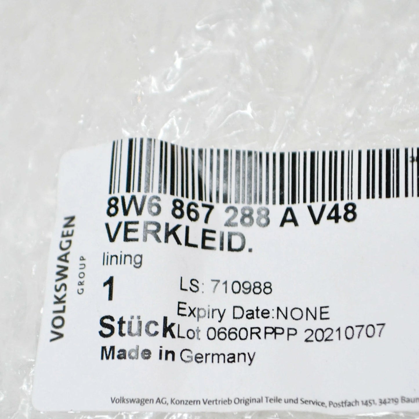 NEW AUDI A5 8W6 COUPE REAR RIGHT UPPER C-PILLAR TRIM 8W6867288AV48