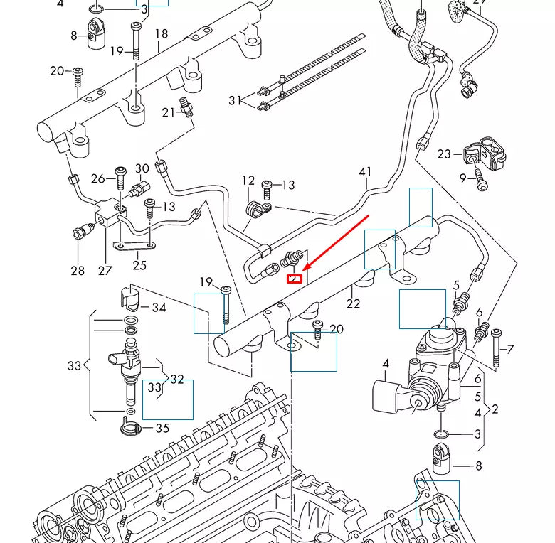 NEW AUDI R8 42 FUEL PRESSURE REGULATING VALVE 079130757