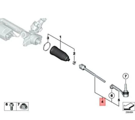 NEW BMW X5 F15 F85 M LEFT STEERING LINKAGE TIE ROD 32106858735 ORIGINAL