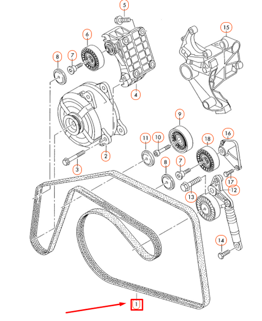 new audi a4 b8 poly v-ribbed belt 059903137ae original