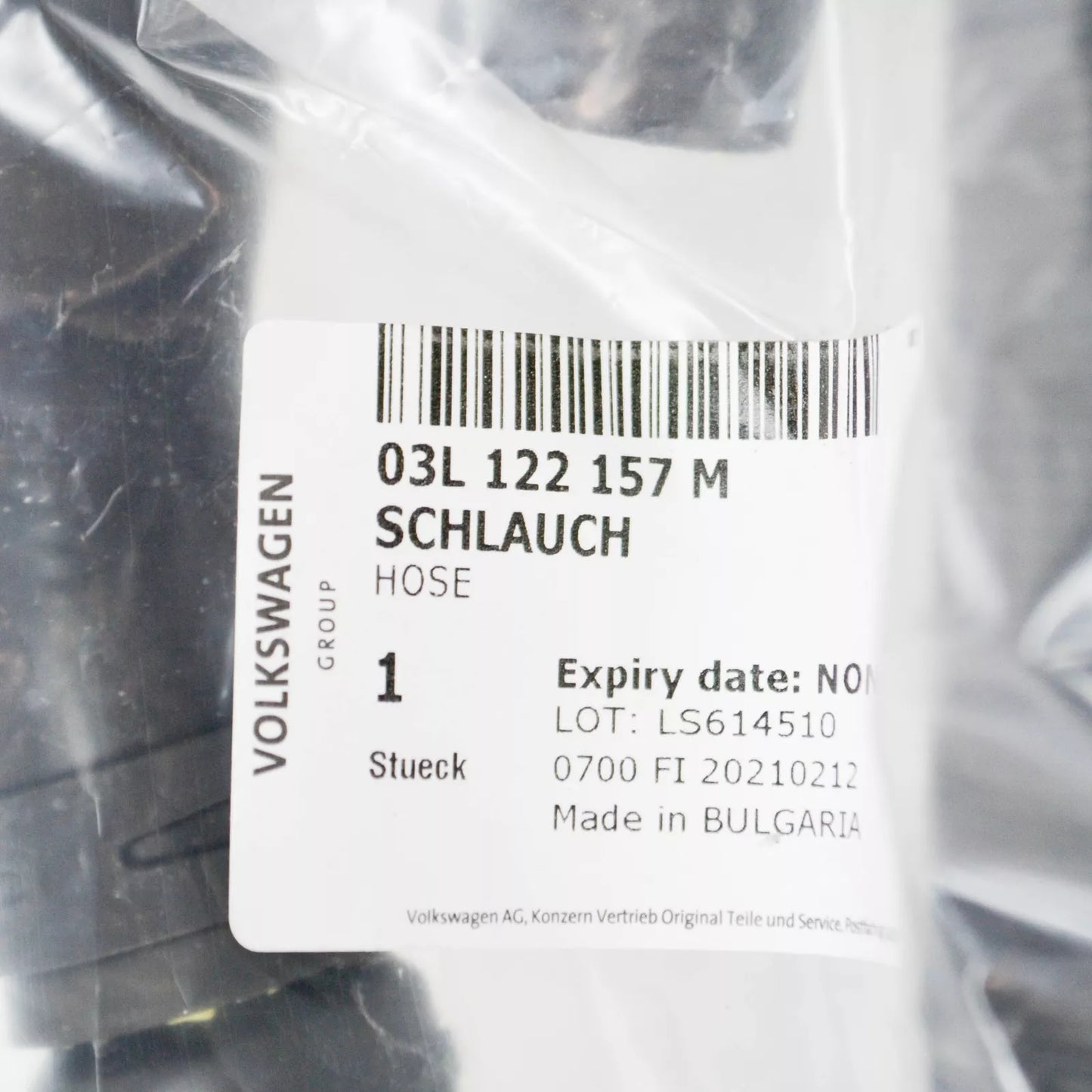 NEW AUDI A4 8K2,B8 ENGINE COOLANT HOSE 03L122157M ORIGINAL