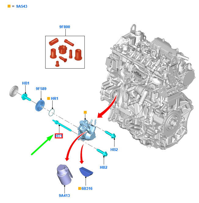 new ford mondeo mk5 fuel injection pump stud w718254-s442 2013830 original