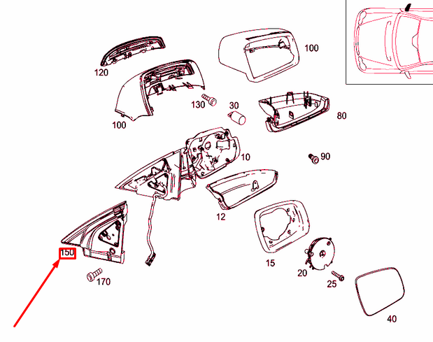 NEW MERCEDES-BENZ C W204 FRONT RIGHT DOOR MIRROR SEAL A2048110898 ORIGINAL