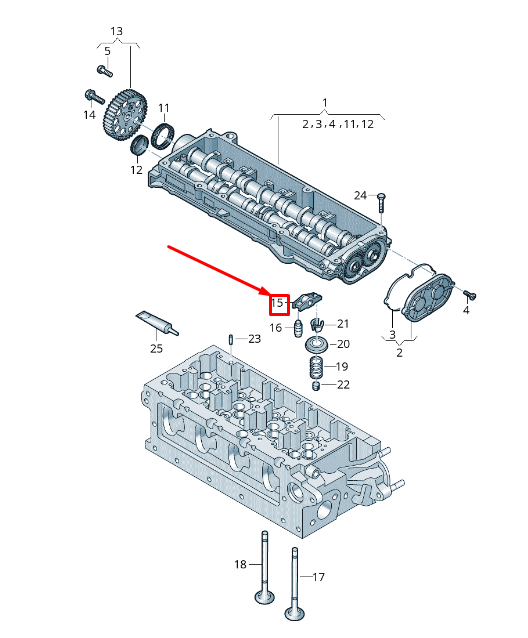 new vw t-roc a1 engine roller rocker arm 04l109417 original